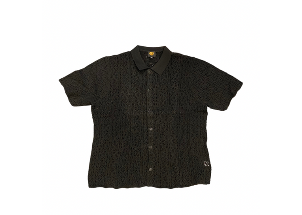 Instincs Crochet Shirt Black