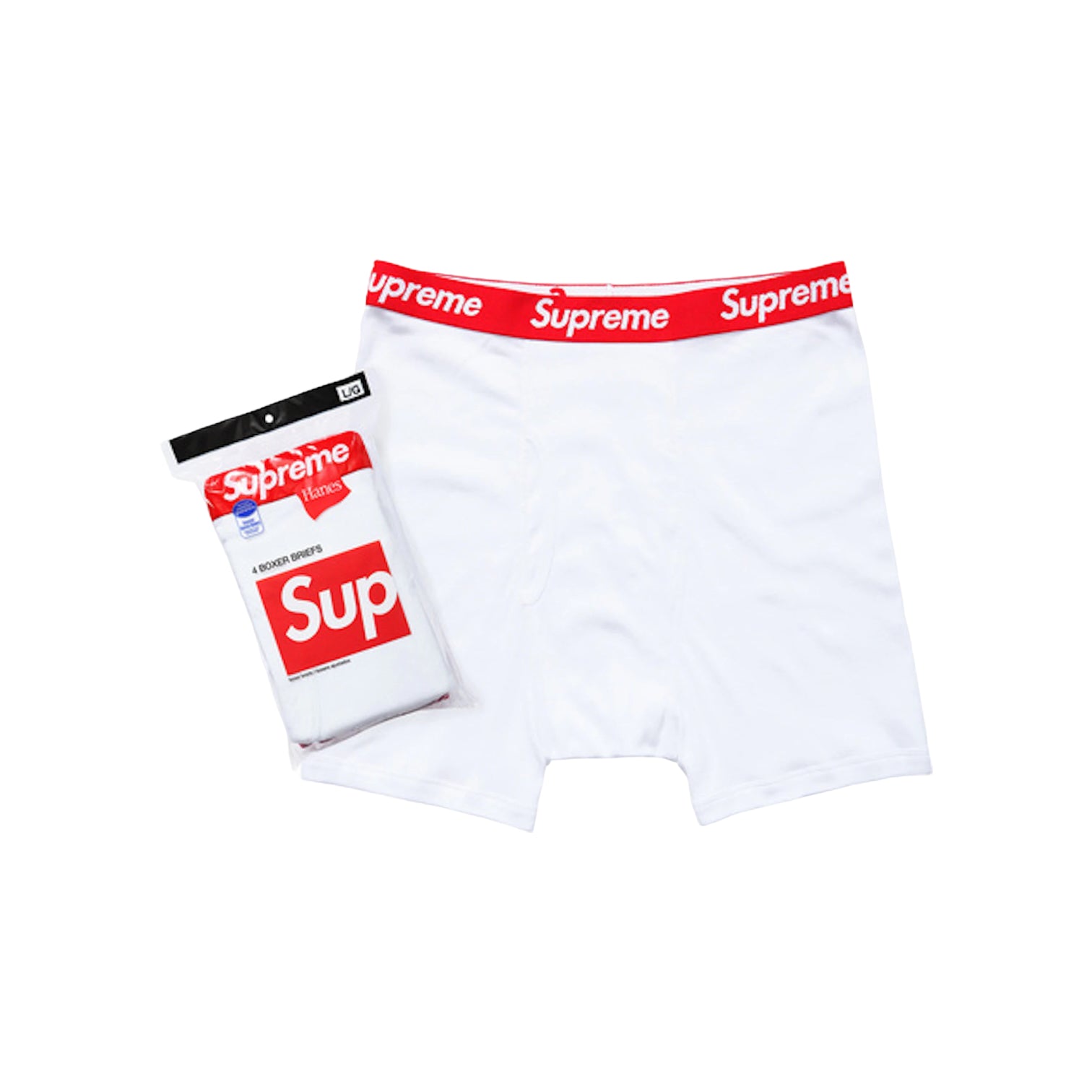 Supreme Hanes Boxer Briefs (4 Pack) White