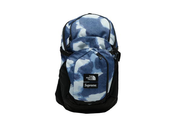 Supreme The North Face Bleached Denim Print Pocono Backpack Indigo